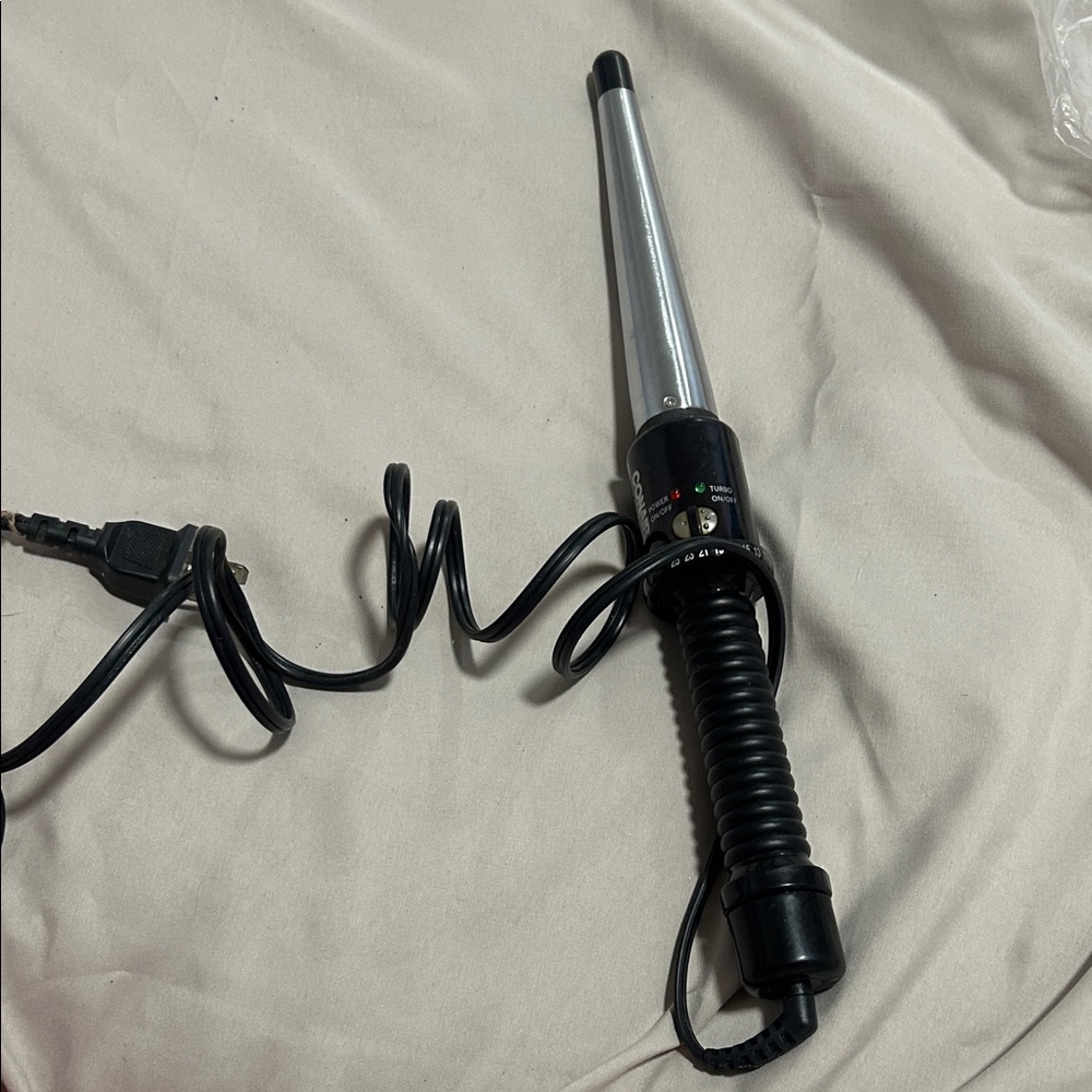 Sleek Black and Silver Hair Curling Wand